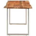 Acacia Wood Dining Table with Steel Legs - Industrial