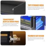 Dystler Tall Bookcase with LED Light and Doors