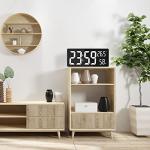 LED Digital Wall Clock with Temperature & Humidity