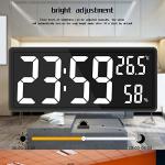 LED Digital Wall Clock with Temperature & Humidity