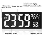 LED Digital Wall Clock with Temperature & Humidity