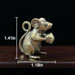 Brass Mouse Figurine Set for Home Decor
