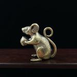 Brass Mouse Figurine Set for Home Decor