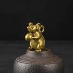 Brass Mouse Figurine Set for Home Decor