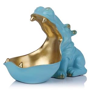 Hippo Figurine Candy Dish and Key Bowl