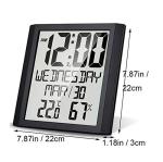 Lancoon Large Screen Digital Wall Clock with Temp Display