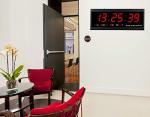 Large LED Digital Wall Clock with Indoor Temperature