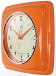 Orange Mid Century Modern Square Wall Clock