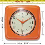 Orange Mid Century Modern Square Wall Clock