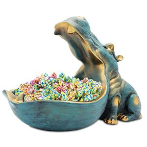 Aboxoo Fun Hippo Resin Statue and Candy Dish