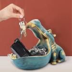 Aboxoo Fun Hippo Resin Statue and Candy Dish