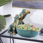 Aboxoo Fun Hippo Resin Statue and Candy Dish