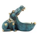 Aboxoo Fun Hippo Resin Statue and Candy Dish