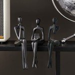 Abstract Black Resin Statue for Modern Home Decor
