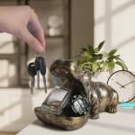 Whimsical Hippo Resin Statue and Candy Dish