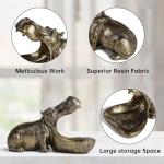 Whimsical Hippo Resin Statue and Candy Dish
