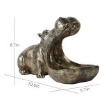Whimsical Hippo Resin Statue and Candy Dish