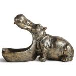 Whimsical Hippo Resin Statue and Candy Dish