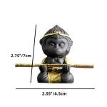 Chinese Purple Clay Kung Fu Tea Set with Monkey King Statue