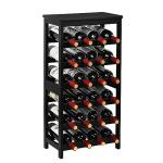 VASMIA 6-Level Bamboo Wine Rack for 24 Bottles