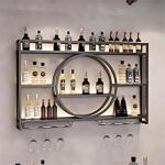Black Wall Mounted 3-Tier Wine Rack