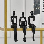 Abstract Black Resin Statue for Modern Home Decor
