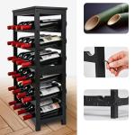 VASMIA 6-Level Bamboo Wine Rack for 24 Bottles