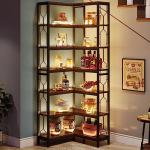 Tribesigns 7-Tier Rustic Industrial Corner Shelf