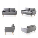 Zinus York 2-Seater Sofa in Grey Fabric