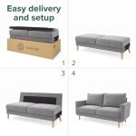 Zinus York 2-Seater Sofa in Grey Fabric