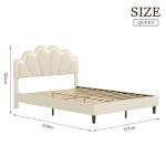 Elegant Queen Bed Frame with Floral Headboard