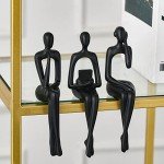 Abstract Black Resin Statue for Modern Home Decor