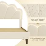 Elegant Queen Bed Frame with Floral Headboard