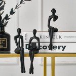 Abstract Black Resin Statue for Modern Home Decor