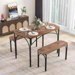 3-Piece Space-Saving Dining Table Set for 4