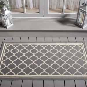 Safavieh Courtyard II Anthracite/Beige Area Rug