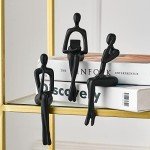 Abstract Black Resin Statue for Modern Home Decor