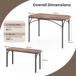 3-Piece Space-Saving Dining Table Set for 4