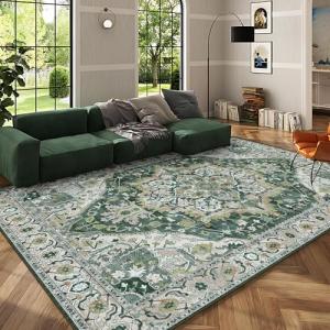 Youzi Vintage 200x300 Washable Area Rug - Green