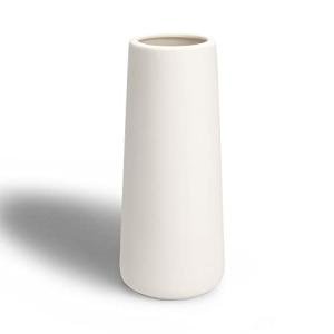 Simple 9" White Ceramic Vase for Rustic Decor