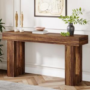Rustic Brown 63-Inch Farmhouse Console Table