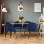 Velvet Dining Chairs Set of 2 - Navy