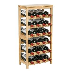 VASMIA 24-Bottle Bamboo Wine Rack with Table Top