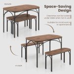 3-Piece Space-Saving Dining Table Set for 4