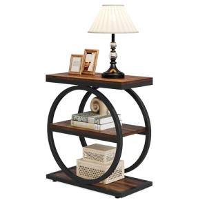 Tribesigns Slim End Table with 3 Storage Shelves