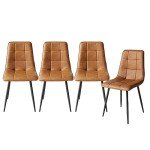 Set of 4 Chic PU Leather Dining Chairs