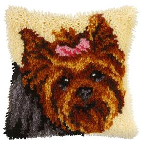 Yorkie Cushion Latch Hook Kit - 25.5cm x 25.5cm