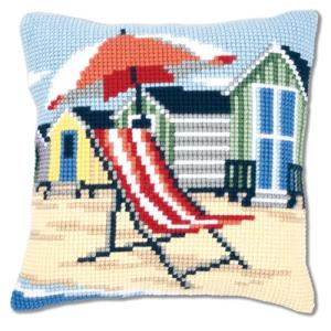 Vervaco Colorful Beach Chair Cross Stitch Cushion