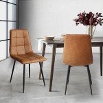 Set of 4 Chic PU Leather Dining Chairs