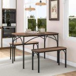 3-Piece Space-Saving Dining Table Set for 4